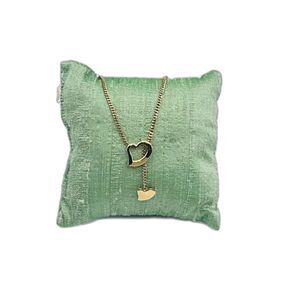 Vintage Avon Gold Tone Open Heart Lariat Necklace Romantic Y-Drop